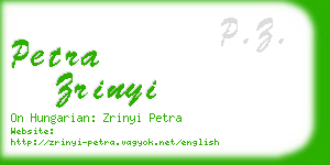 petra zrinyi business card